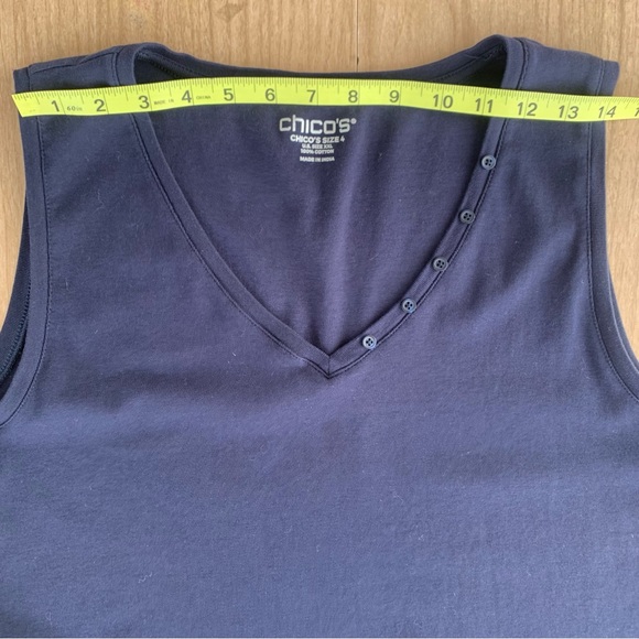 Chico's Sleeveless V-neck Tank Top Navy Blue Chicos Size 4 Women's XXL Size 20 - Picture 12 of 14